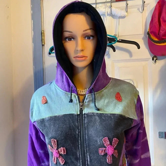 VTG Y2K The Collection Royal Goth Floral Boho Hippie Gypsy Trend Jacket Women M - Picture 10 of 10